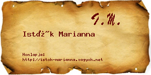 Istók Marianna névjegykártya